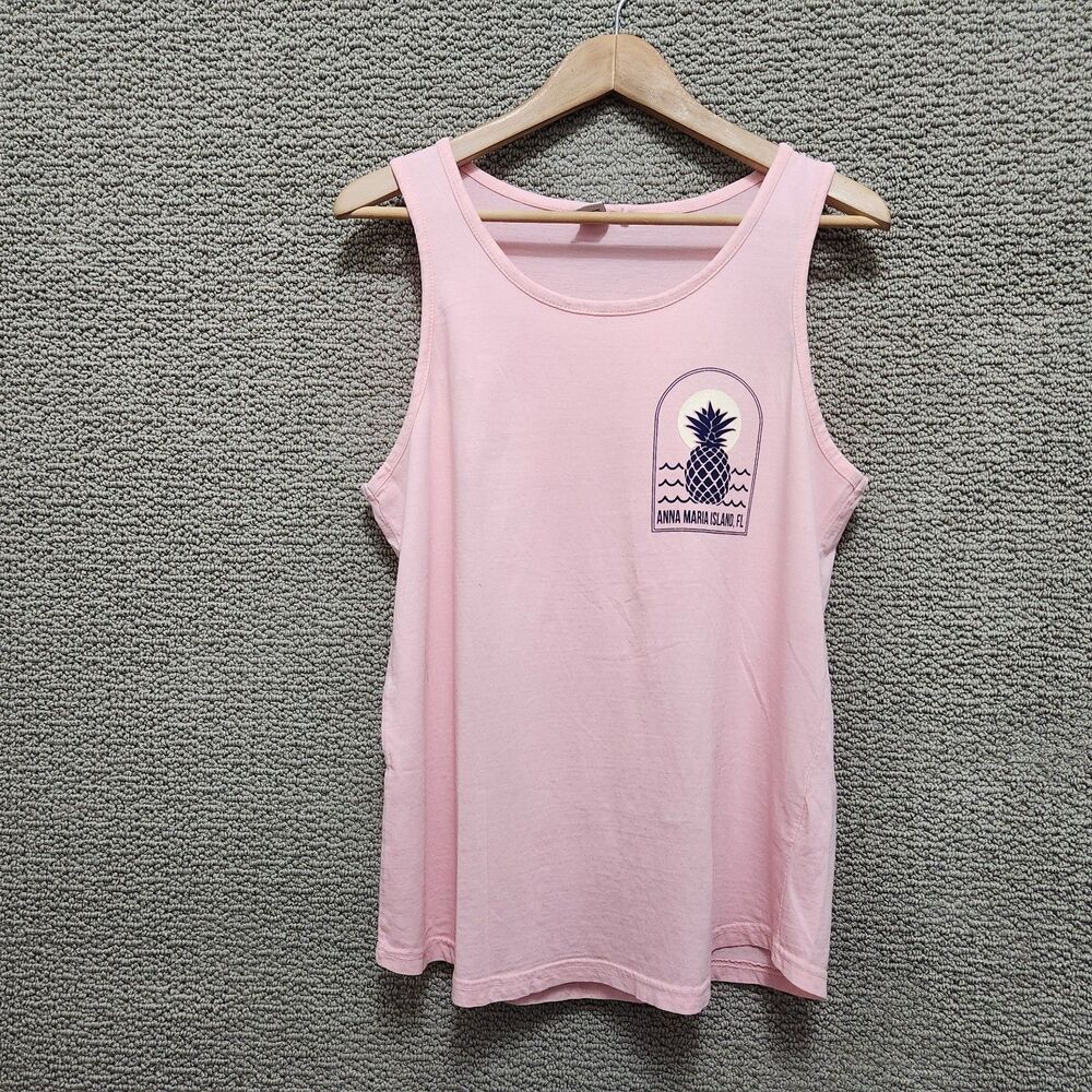 ALVIN'S ISLAND Women's Pink Anna Maria Island FL Graphic Tank Top Size M